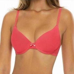 ⭐️4for $16⭐️EUC SECRET TREASURES T-Shirt Underwire Padded Coral Bra 36E(DD)